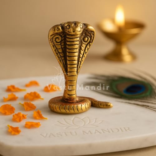 Image of Brass Sheshnag Naag Devta Idol, Vastu Remedy for Protection (5 cm, 20 g)