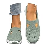 Orthopädische Hausschuhe Damen, Sandalen Vorne Geschlossen Mit Fußbett Ergonomische Schuhe Weite H Hausschuhe Sommer Slip on Atmungsaktive Sabots Breite Füße Krankenschwester Schuhe Pantoletten-3