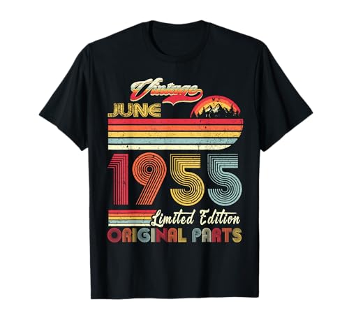 70 Years Old Retro Vintage June 1955 Funny 70th Birthday Camiseta