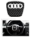 Boobo AD-80CB Carbon Steering Wheel Insert Emblem Badge Cover Logo Sticker for Audi (80mmx78mm)