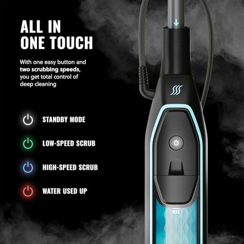 PurSteam ScrubMaster Steam Mop with Dual Scrubbing Head, LED Headlights, Adjustable Steam Control, Non-Slip Swivel Head, Cord Holder and Vertical Lock by Pursteam World's Best Steamers - Image 8