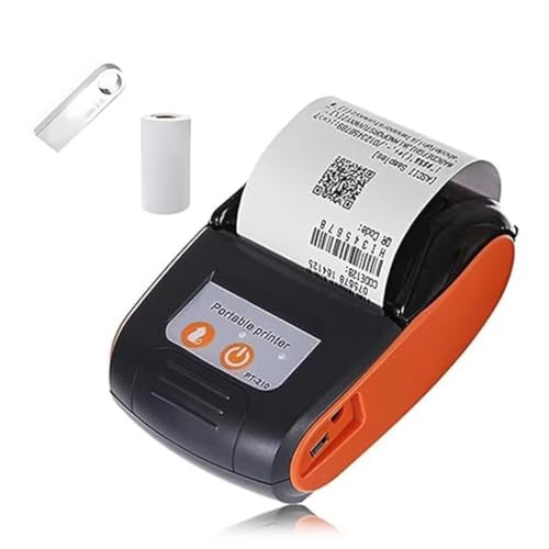 GZGYNADAST Receipt Thermal Printer, 58mm Wireless Portable Bluetooth Mini pos iOS Android Printer,2 inch Pocket Ticket Invoice Bill Printer for Retail Small Business(Orange Color)