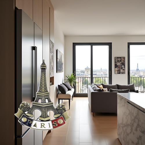 Imán metálico 3D Torre Eiffel souvenir París miniatura 2