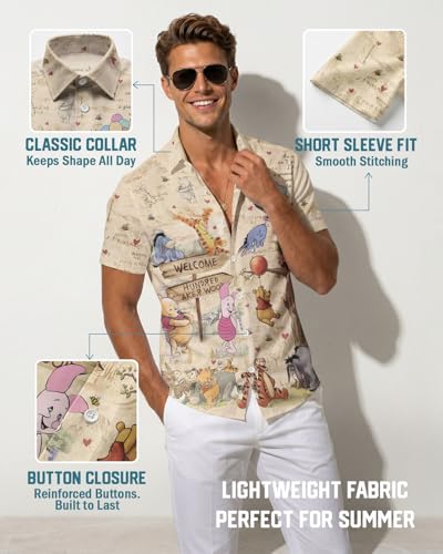 Image of 99TIMORO Movie Characters Hawaiian Shirt for Men Short Sleeve Top