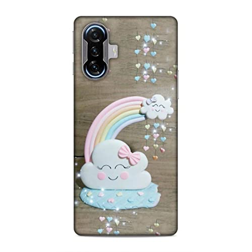 Image of Printed Mobile Back Hard Case Cover for Xiaomi Poco F3 GT | Smiley Cloud, Colourful Heart, Clay Art rainbow-2179