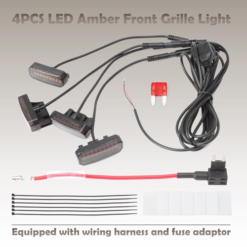 4Pcs luces LED ámbar universales para rejilla frontal miniatura 2