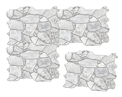 Retro-Art 3D Wall Panels, Pack Of 10, Wild Stone In Grey, Pvc, 17.5" X 23.75", Cover 28.86 Sq.ft. 562Wg #TOP7