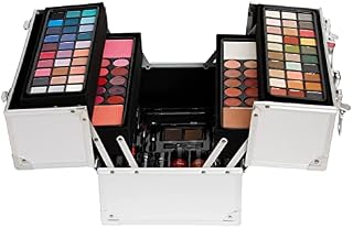 The Color Workshop - Professional Colour - Fashion Train Case with Complete Professional Makeup Kit for Eyes, Face, Nails and Lips - Makeup Gift Set for Girls, Teenagers and Women - Beauty Case
