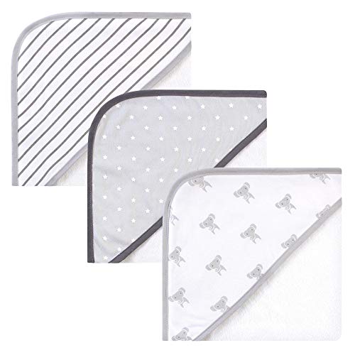 Image of Hudson Baby Unisex Baby Cotton Rich Hooded Towels, Modern Elephant, One Size