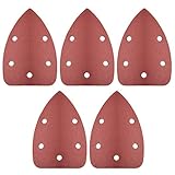 uxcell Detail Sander Sandpaper, Triangular Sanding Paper, Hook and Loop Sanding Pads, Triangle Oscillating Multi Tool, 800 Grits 5 Holes, 5pcs