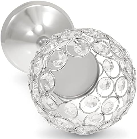 SA Products Crystal Candle Holders - Silver Living Room Decoration - Glass Ornaments for Home - Wedding Decor, Christmas Dinner Table Decorations - Housewarming, Birthday, Wedding Gifts - 33cm, 2-Pack