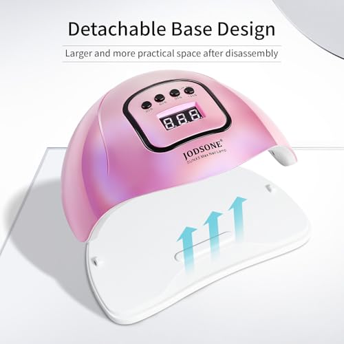 Image of JODSONE Pink U V Nail Lamp for Gel Nail Polish Manicure Light with 4 Timers & Automatic Sensor Nail Dryer Curing LED Light