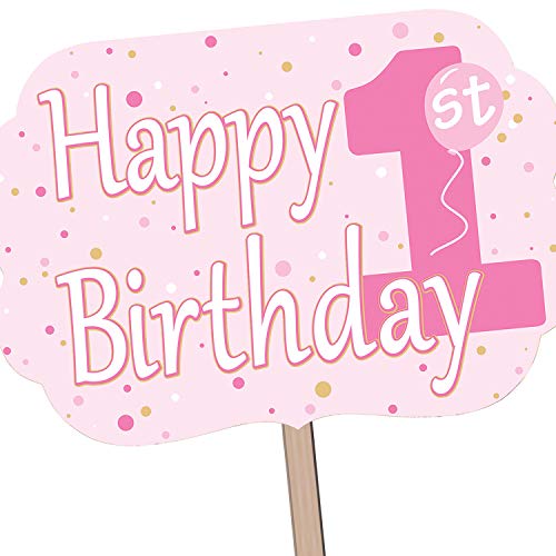 Beistle 3 Piece Happy 1St Birthday Yard Signs With Wooden Stakes - Durable Cardstock - Outdoor Lawn Party Decorations And Supplies #TOP3