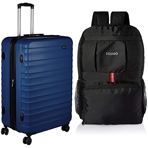 Image of AmazonBasics Polyester Hardside Suitcase with Wheels, 78 cm