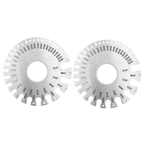 Calibrador de Grosor Profesional de Acero Inoxidable, Medidor de Alambre para Soldadura y Fabricación de Chapa Metálica, Juego de 2 Piezas (Estilo 2) miniatura 1