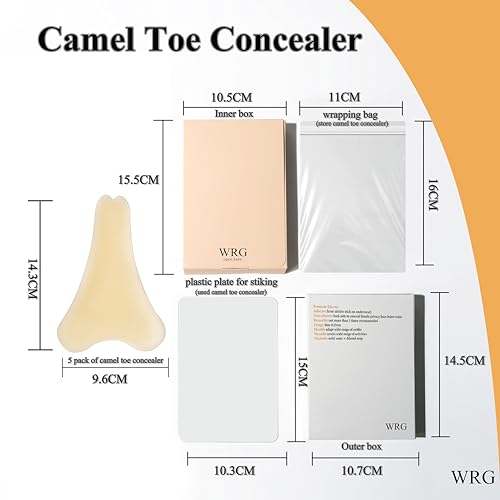 Image of WRG 5 Pack Seamless Silicone Modesty Panty Inserts, Anti-Outline Underwear Guards, Concealer Covers, Protective Pads
