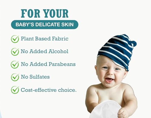 Image of UCRAVO Pack of 6 Soft Baby Wipes Water Based Formula 432 Pulls Pure Water Wet Tissue for Sensitive Skin Care Alcohol Free Paraben Free Moisturizing Cleansing Wipes with Fresh Lock Lid (72 Each Set)