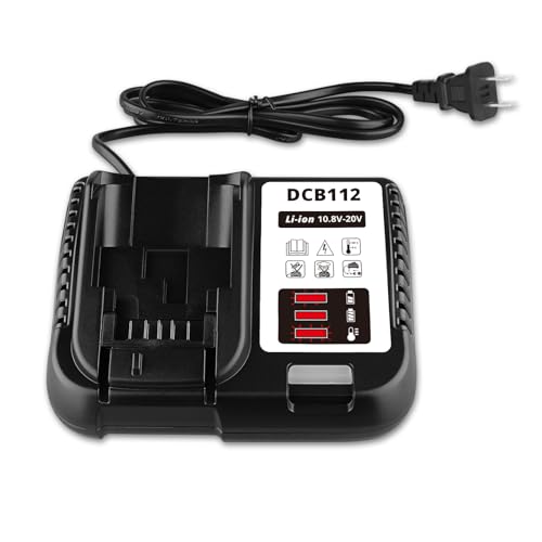 DCB112 Rapid Charger Repalcement for Dewalt Battery and Charger 20V Max Battery DCB120 DCB200 DCB201 DCB107 Compatible with Dewalt 20v Max Battery and Charger Combo 12V-20V Lithium-Ion Batteries