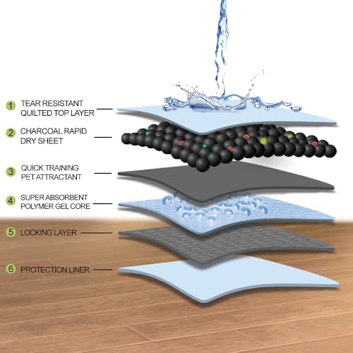 Image of BV Charcoal Puppy Pads 100 Count 22 inchx22 inch - Leak-Proof Pee Pads for Dogs with 6-Layer Absorbent Design & Built-in Attractant - Dog Pad with Charcoal for Odor Control, Perfect for Puppies & Senior Dogs