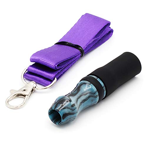 Boquilla para Cachimba - Memories - Fabricada en Resina y Silicona - Incluye Cinta para Colgar - Accesorios Cachimba - Boquilla para Shisha - Cachimba(AZUL Y NEGRO)