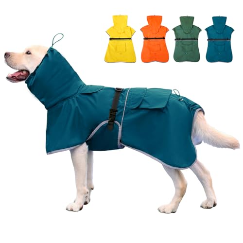 KOOGAL Waterproof Dog Raincoat Hooded Slicker Poncho Raincoat for Medium Large Dogs, Adjustable Dog...