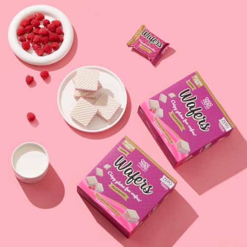 Image of ChocZero Sugar Free Raspberry Wafer Cookies, No Sugar Alcohols, Keto, Gluten Free, Vegan, High Fiber, 16 Count, 8 oz Box