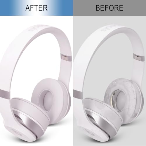 Image of GEVO Ear Pads Replacement for Beats Solo 4 Wireless On-Ear Headphones, Earpads Ear Cushions for Solo 4 with Soft Protein Leather, Stronger 3M Adhesive (Cloud Pink)