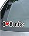 JINTORA - Adesivo Auto - I Love Heart - Amo con Il Cuore 15 cm - I Love Benito - Camion Finestra Laptop - Adesivo con Il Nome dell'uomo Donna Bambino