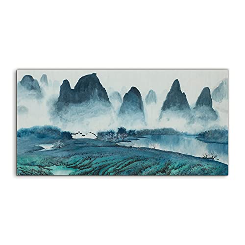Image sur verre 140x70cm pour eclairer un salon sombre grace au tableau paysage de montagne