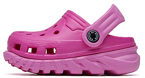 Vunavueya Jungen Clogs Pantoletten Mädchen Eva Badeschuhe Gartenschuhe Kinder Flach Hausschuhe Strand Sandale Sommer Sandalen Schuhe A Pink Rose 33 EU(34CN) Cover