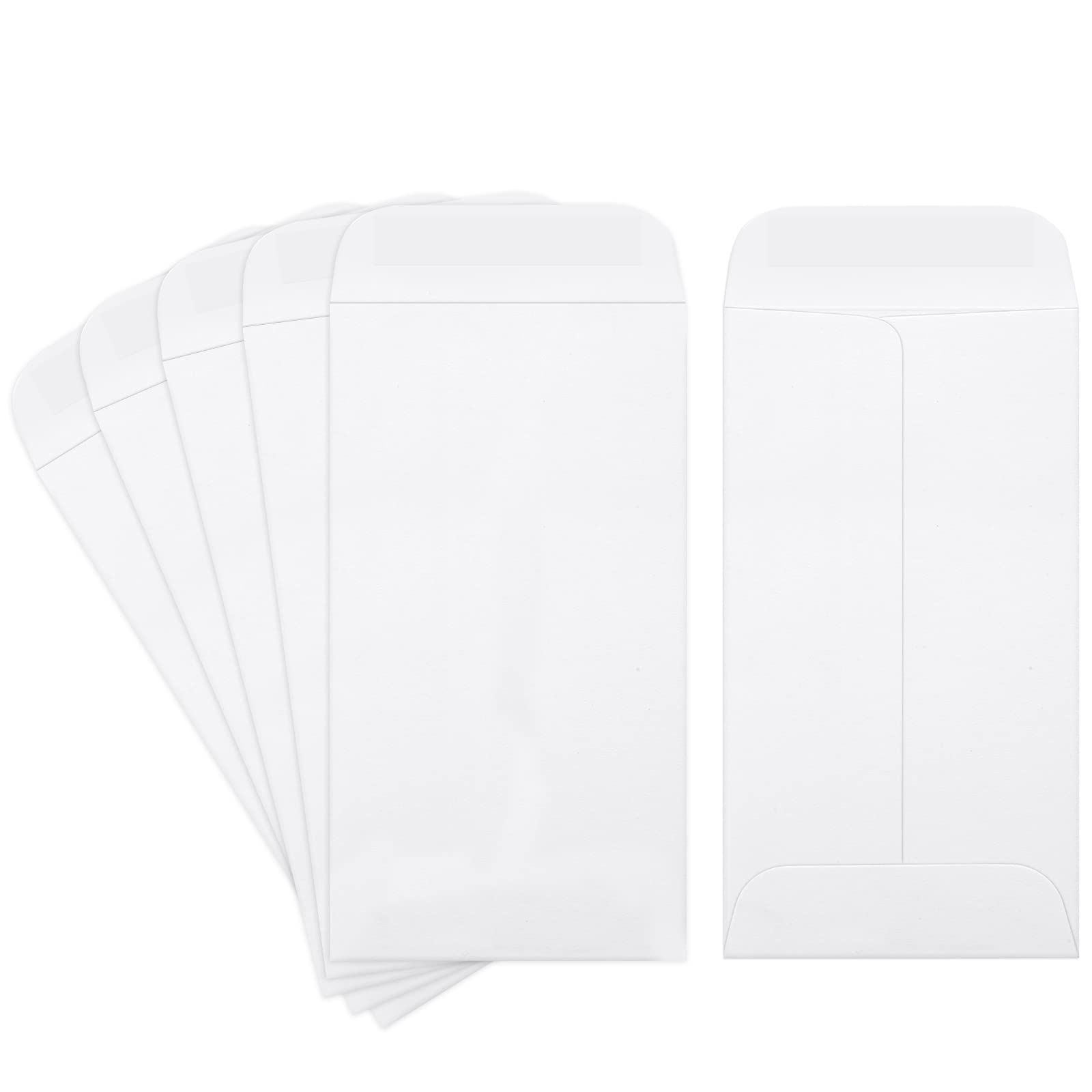 ValBox 3.5x6.5 Money Envelopes, White Kraft #7 Coin Envelopes, Small Parts Envelope with Gummed Flap for Seed, Cash, Budgeting (Pack of 100)