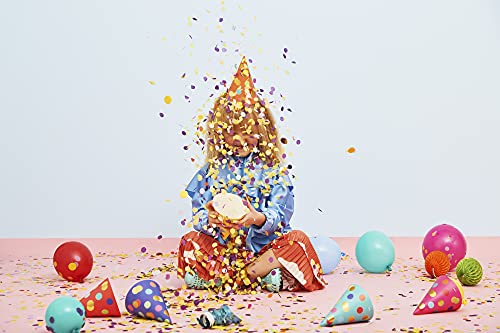 PartyDeco Hütchen Dots Mix 16cm 6 Stk. Geburtstagsfeier Geburtstagshüte Happy Birthday Party Dekoration