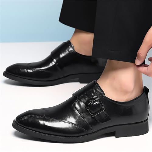 Men's Monk Strap Oxford Shoes Pointed-Toe Slip-on Tuxedo Formal Wedding Shoes Fashion Classic Business Wingtip Dress Shoes for Men4