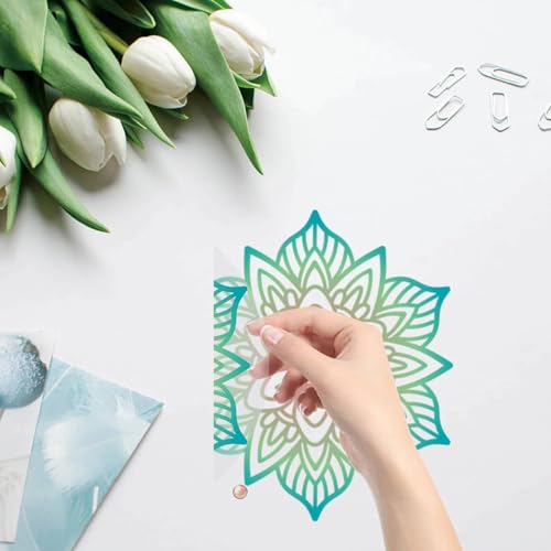 GORGECRAFT 4 Styles Mandala Glass Window Decals Flower of Life Glass Stickers Decal Decorative Anti-Collision Alert Cling for Sliding Door Prevent Stop Birds Dogs Pets Strikes Home Decor 16x16cm - Image 3
