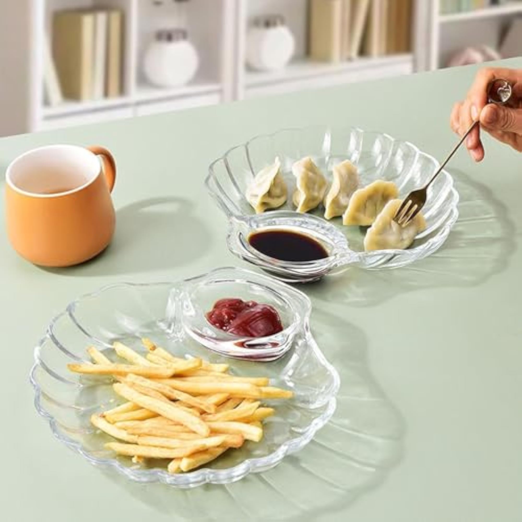 Dumpling Plate with Dipping Saucer Flatware Set