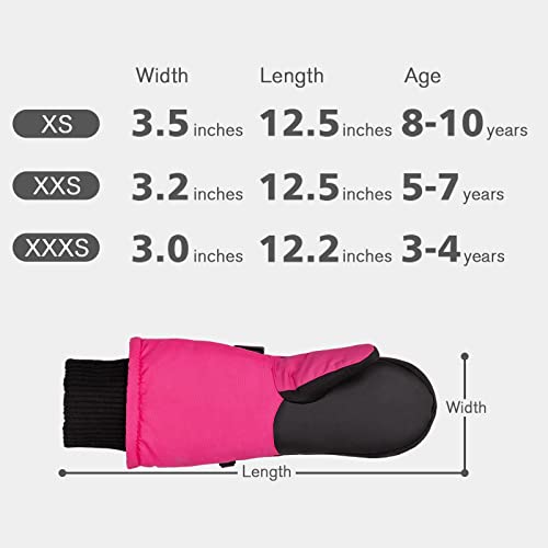 Outdoormaster Kids Ski Gloves, Kids Ski Mittens Long Cuff Waterproof Winter Gloves, Snow Gloves For Children Girls And Boys Skiing, Snowboarding - Pink - Xxs #TOP4