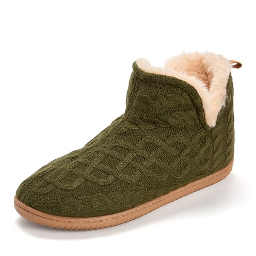 Image of Dearfoams Men's Memory Foam Indoor House Slippers Brixen Ankle Boot House Shoes - Gifts for Men