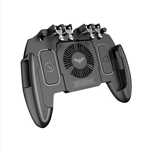 M11 New Upgrade Pubg Mobile Game Controller with Cooling Fan Compatiple for PUBG Fotnite [6 Finger Operation] L1R1 Mobile Game Trigger Joystick for 4-6.5  Phone