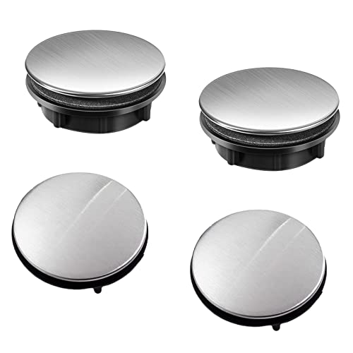 PXRLMYF 4 uds Cubierta de Orificio Tapa del Orificio del Fregadero Tapon Grifo de Acero Inoxidable Plata para Cocina in 31-40 mm instalación
