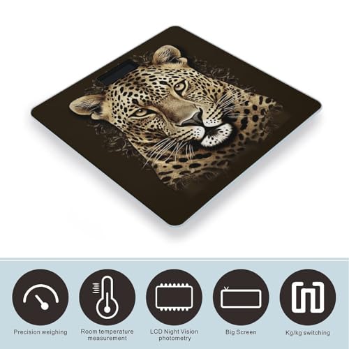 Balanza Digital de Baño con Diseño Leopardo 26x26 cm miniatura 3