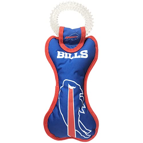 Pets First NFL Buffalo Bills Dental Dog TUG Toy Squeaker.
