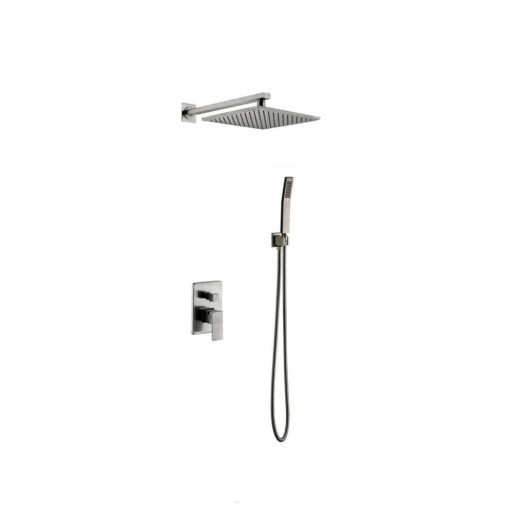 Ensemble de robinet de douche d'excellence en laiton nickelé brossé avec pommeau de tête