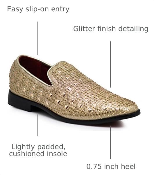 Image of SPK11 Men's Vintage Fashion Rhinestone Designer Dress Loafers Slip On Shoes Classic Tuxedo Dress Shoes