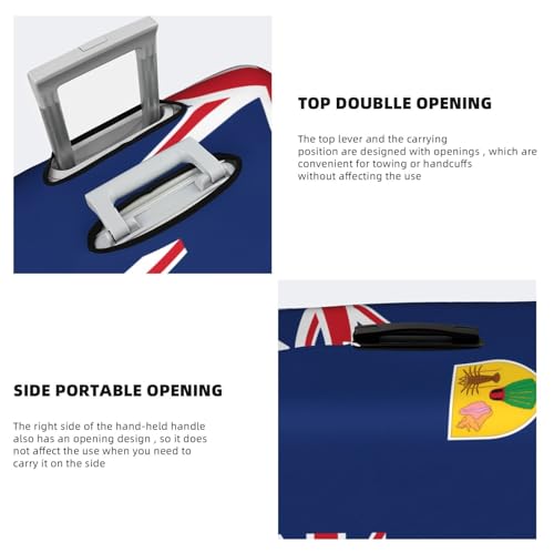 Flag of the Turks and Caicos Islands Printed luggage cover, double stitching all around, high elastic material, suitable for travel and business trip4