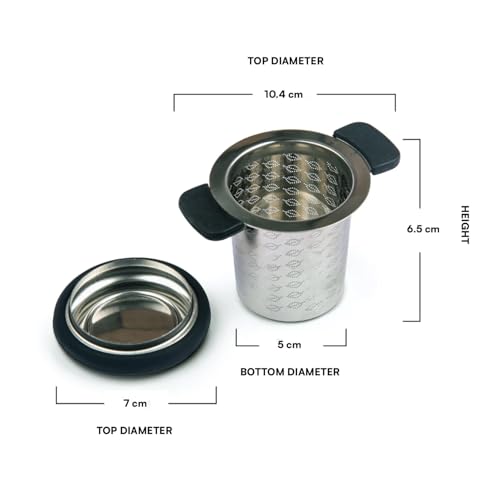 Image of Udyan Tea Perfect Tea Infuser Stainless Steel for Loose Tea | Tea Strainer with Lid & Handle | Fine Mesh Tea Filter | Tea Perfect Tea Infuser for Cup & Mug