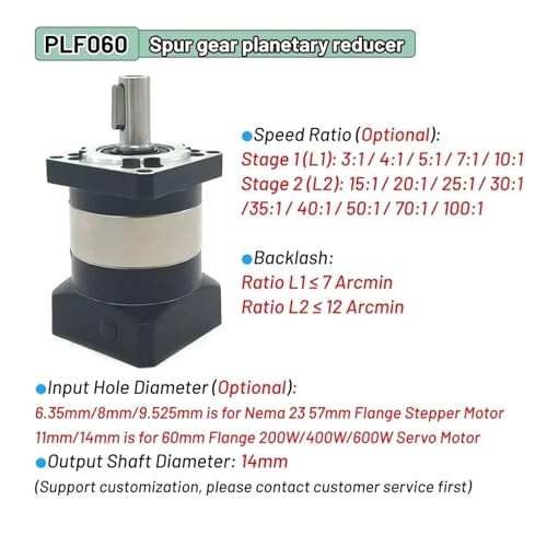 Reductor planetario Nema23 mecanizado de precisión con eje 14mm para servomotor industrial 2