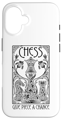 チェスプレイヤー クイーン Give Piece A Chance アールヌーボーの引用 スマホケース iPhone 16 用