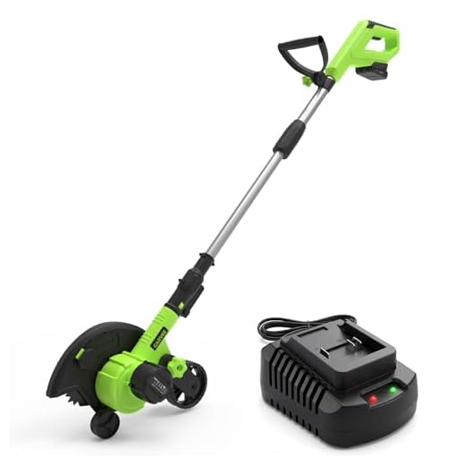 20V Cordless Lawn Edger, 9-Inch Blade, 4.0Ah Battery Powered Edger Lawn Tool with Dual Wheels, 3 Depth Settings, LawnTrencher for Yard, Garden, Patio, Driveway, Lawn and Sidewalk