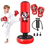 Sac de Frappe Enfant Ninonly 130cm Motif Panda Sac de Boxe Enfant avec Gants et Pompe pour...