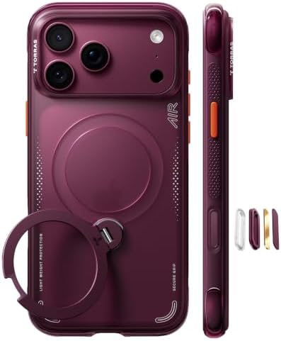 TORRAS Q3 Air for iPhone 18 Pro Max Case Cover, 360° Magnetic Stand Back Cover, Magnetic Charging Compatible, AirPro Airbag Shockproof, 300% Strong